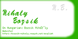 mihaly bozsik business card